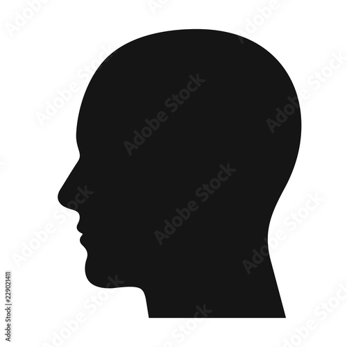 Human head profile black shadow silhouette Tableau sur Toile
