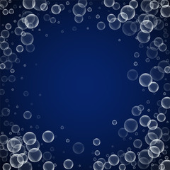 Random soap bubbles abstract background. Blowing b