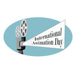 Vector illustration for the International Day of Animation with a Movie Projector, October 28th.