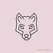 Wolf line icon. Dog vector illustration