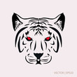 Tiger with red eyes. Vector illustration