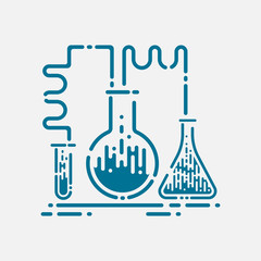 laboratory tubes icon - chemistry and science symbol - medical equipment - scientific education