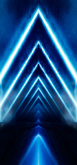 Wall Mural - background wall with neon lines and rays.