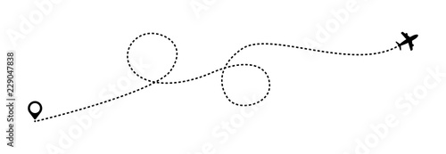 Fotografía Airplane is in a dotted line