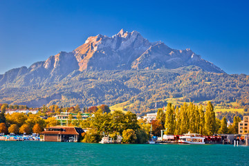 Wall Mural - Pilatus mountain view from Lake Lucerne