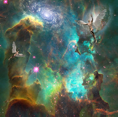Wall Mural - angels in space