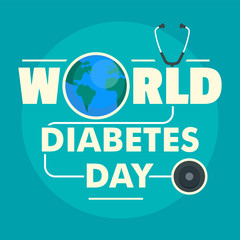 Sticker - World diabetes day concept background. Flat illustration of world diabetes day vector concept background for web design