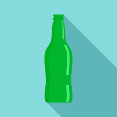 Poster - Glass beer bottle icon. Flat illustration of glass beer bottle vector icon for web design