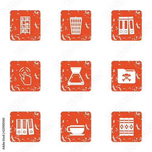 Compromising material icons set Tableau sur Toile