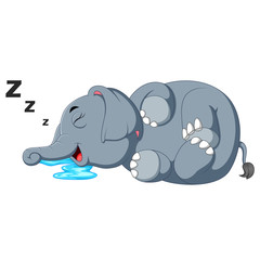 Sticker - an elephant is sleeping soundly