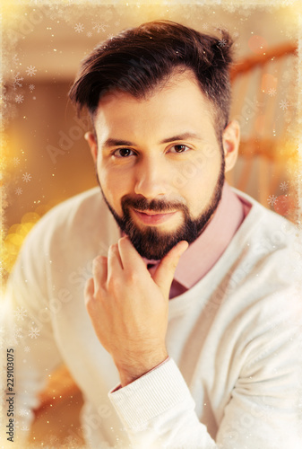 Handsome Man Dark Haired Handsome Businessman Wearing Pink Shirt