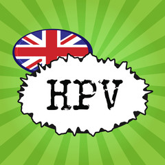 Wall Mural - Handwriting text writing Hpv. Concept meaning Group of viruses that affect your skin and the moist membranes.