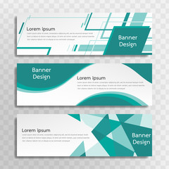 Wall Mural - A set of green banner templates designed for the web and various headlines are available in three different designs.
