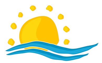 Sticker - Sun And Sea Symbol.