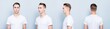 © deagreez - Collage 4 in 1 portrait from all side of confident, serious, per