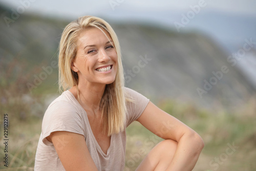 Photographie Portrait of beautiful 40-year-old blond woman