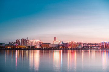 Riverside late in the evening. Blagoveshchensk