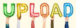 © Rawpixel.com - Colorful alphabet helium balloons forming the text upload