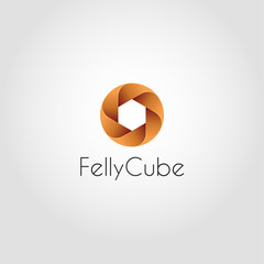 Wall Mural - Felly Cube - Circle Hexagon Logo template