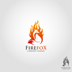 Wall Mural - Fire Fox Logo template