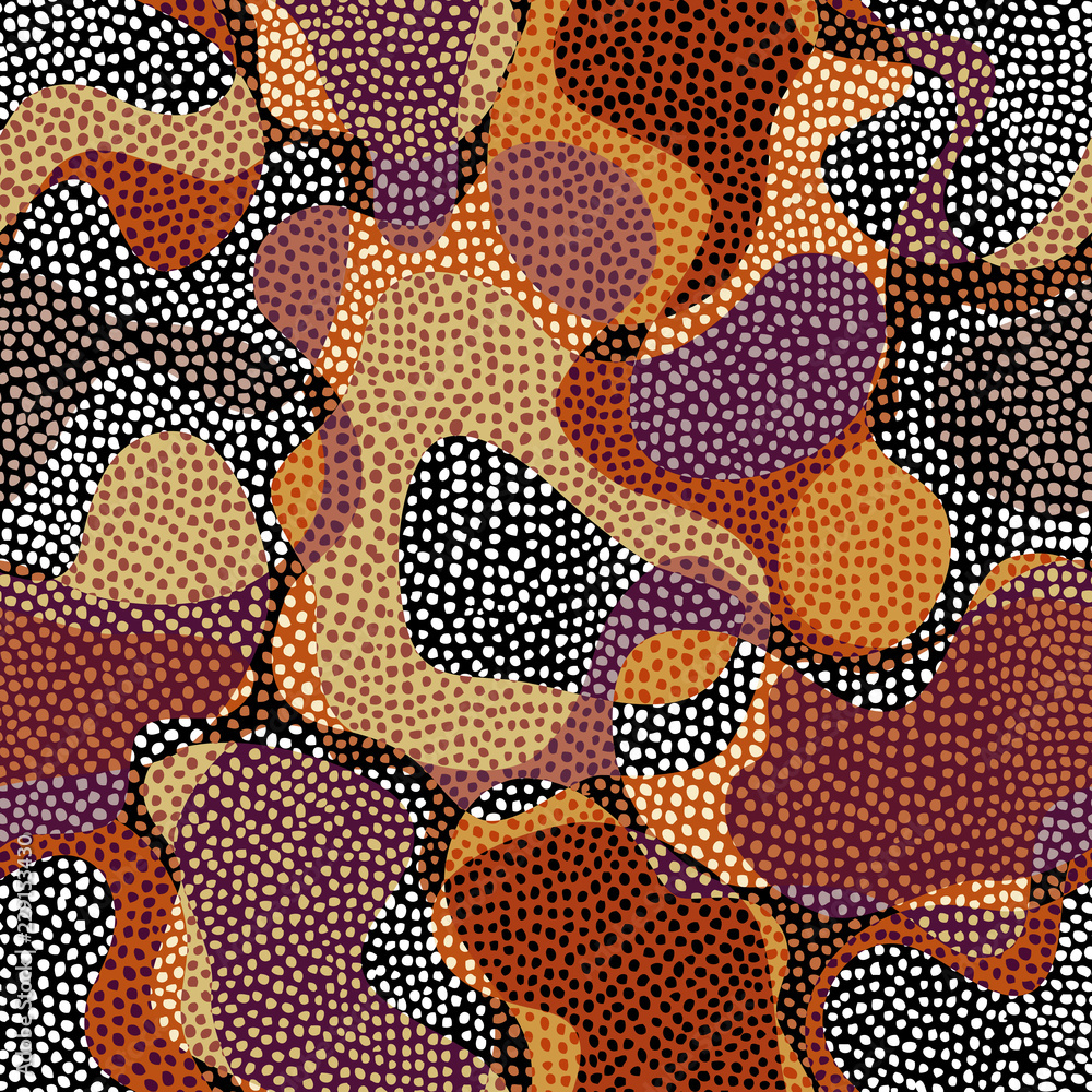 Abstract random grunge pattern of curved shapes. Brown tribal ...