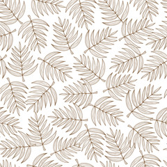  Coconut. Sheet. Sketch. Seamless. Background, wallpaper. Monochrome.