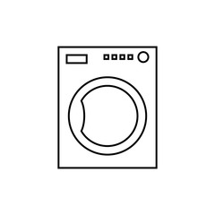 Wall Mural - Washer machine line icon, outline vector sign, linear style pictogram isolated on white. Symbol, logo illustration.