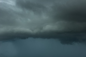Wall Mural - danger storm cloud, black cloud and thunder storm, dark sky and motion clouds with rainy