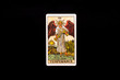 An individual major arcana tarot card isolated on black background. Temperance.