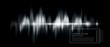 vector abstract background with a sound wave, black and white version. Element for design, template, banner
