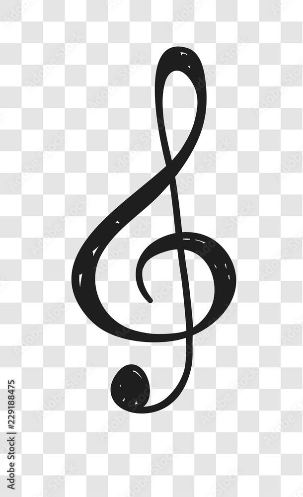 Hand drawn music note illustration. Doodle set of symbols. Creative ink ...
