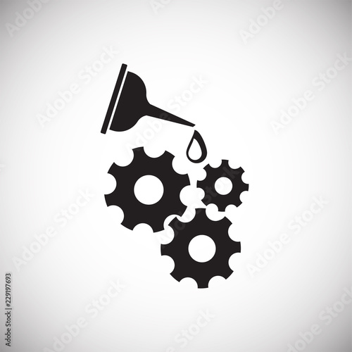 Cuadros en Lienzo Oiler can gears on white background icon