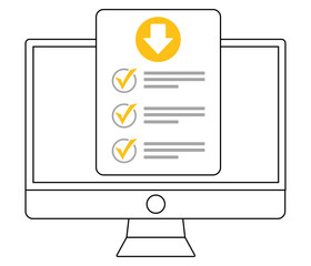 Wall Mural - online form survey on pc computer vector illustration