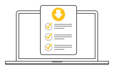 Wall Mural - online form survey on pc computer vector illustration
