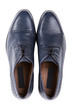 © aneduard - blue classic leather men's shoes, top view, on a white background, a pair of shoes, isolate