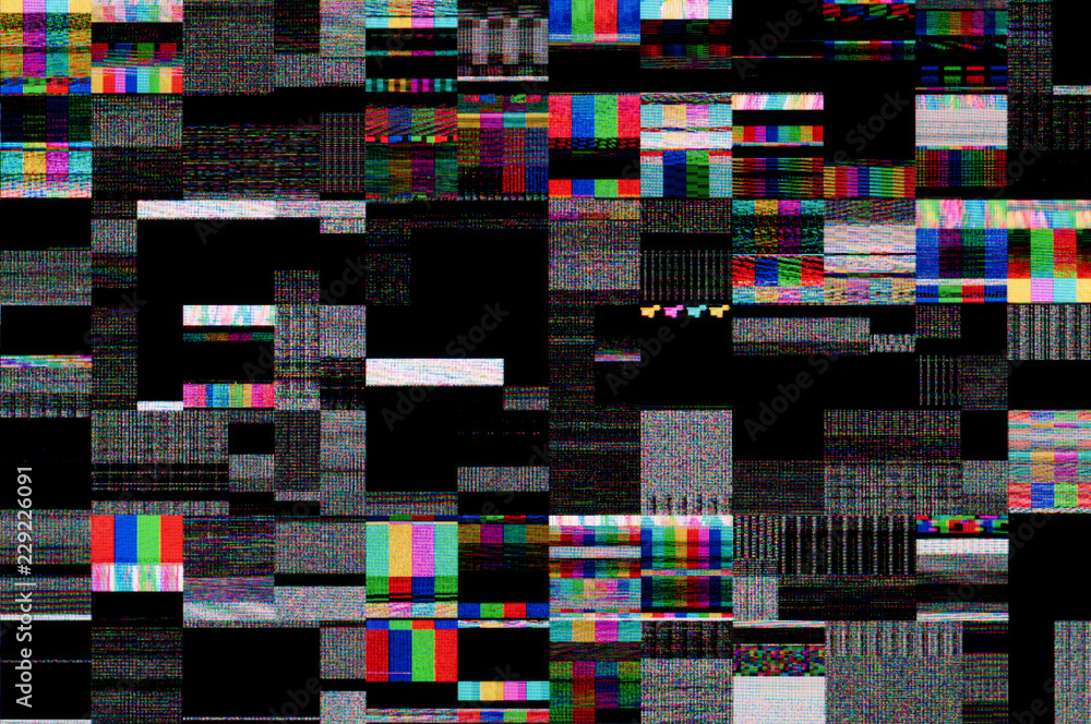 Pixel pattern of a digital glitch / Abstract background, pattern of a digital glitch. - obrazy, fototapety, plakaty 