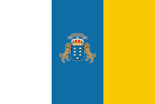 Flag Of The Canary Islands. Vector Illustration. World Flag