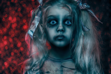 Wall Mural - portrait of zombie girl