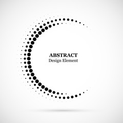 Wall Mural - Halftone dotted background circularly distributed. Halftone effect vector pattern. Circle dots isolated on the white background.