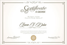 Certificate Or Diploma Retro Vintage Design