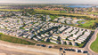 © Piranhi - Aerial shot of Hornsea Caravan Park and Mere showing all the different trailers and holiday homes for rent during the holiday season