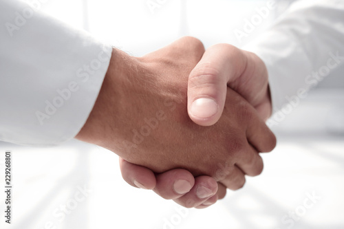 Fotografia close up.handshake business people.