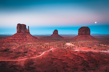 Wall Mural - monument valley in moonlight, arizona, usa