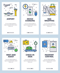 Poster - vector line art web and mobile app template set