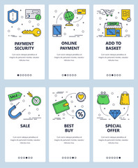 Poster - vector line art web and mobile app template set