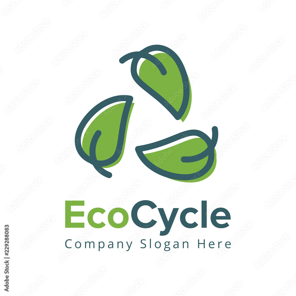 Vector de Stock Eco Cycle Logo | Adobe Stock, image size:1000x1000