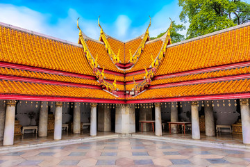 Marble Temple of Bangkok, Thailand. The famous marble temple Ben-cha-ma-bo-phit.