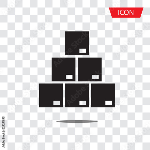 Box stack. Pile of cardboard boxes. Thin line simple icon vector icon ...