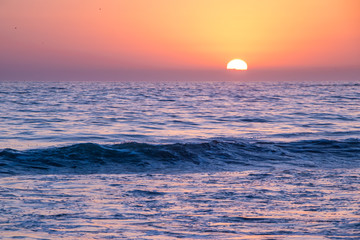 Wall Mural - California ocean sunset from Santa Monica beach