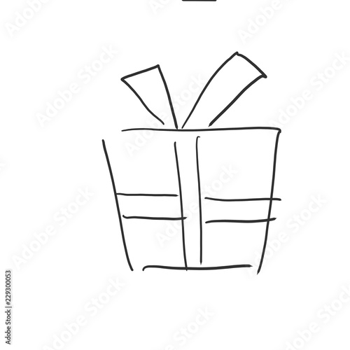 クリスマスプレゼントイメージ落書き風イラスト 塗りなし線画 Stock イラスト Adobe Stock